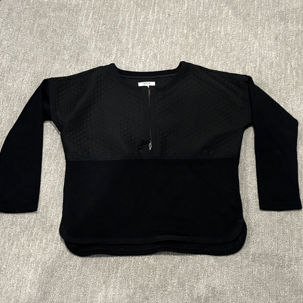 Madewell quilt detail half zip top
